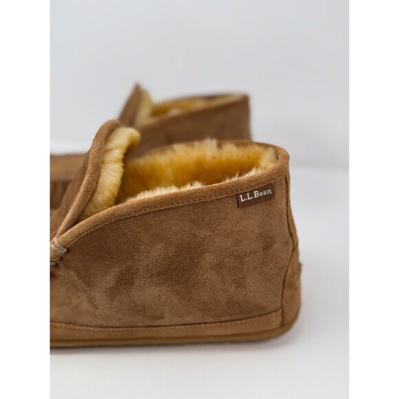 LL Bean Mens Shoes Brown Wicked Good Boot Moc Slipper Shearling Suede US 11 M - Picture 6 of 10